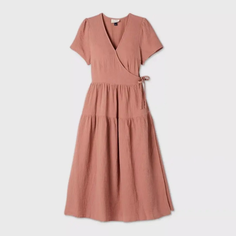 Universal thread Wrap Dress in Dusty Pink